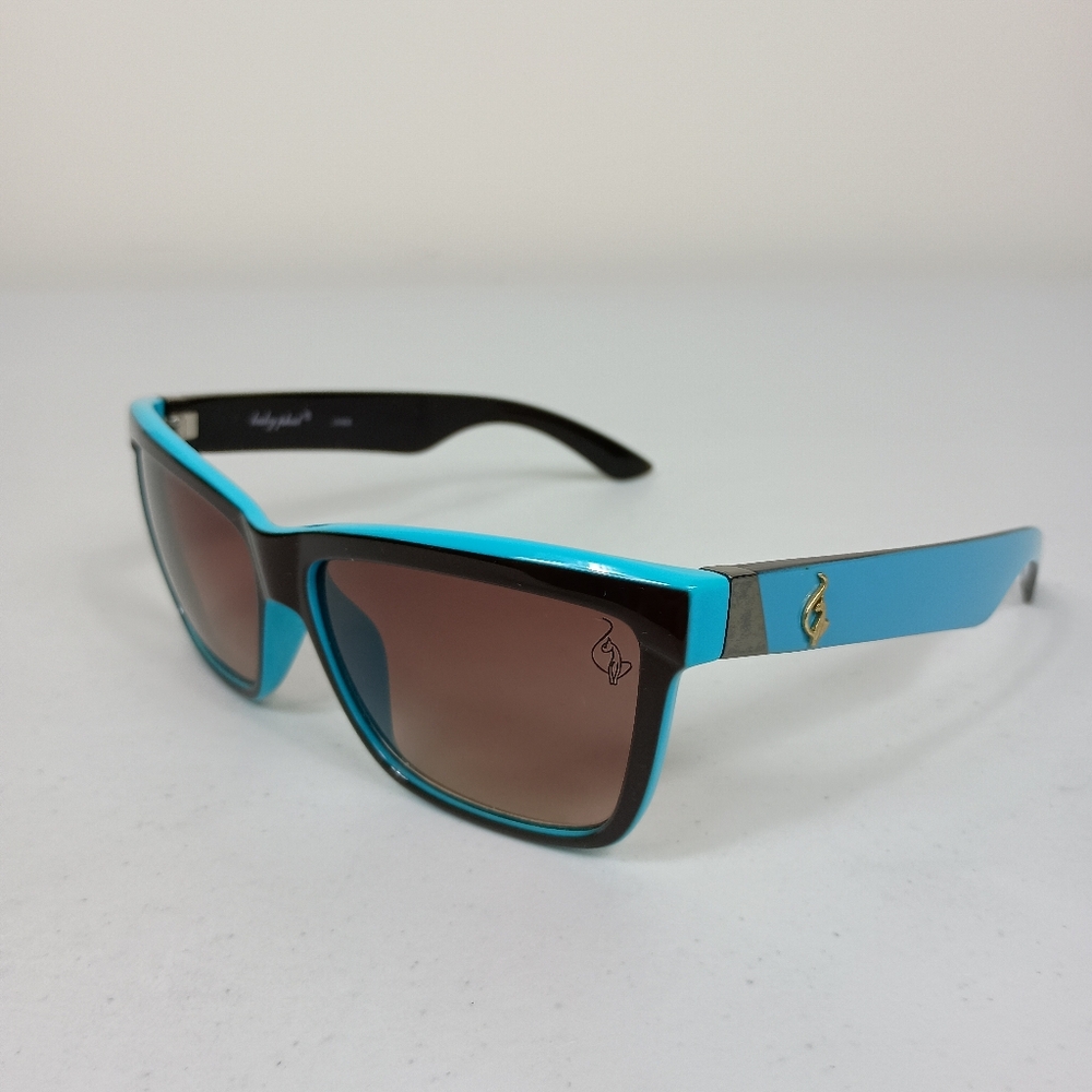 Vintage Y2K Baby Phat Sunglasses Turquoise Dark Brown Cat Logo B2062 UV400 - Picture 15 of 15